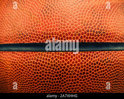 Closeup detail of basketball ball texture background Stock Photo