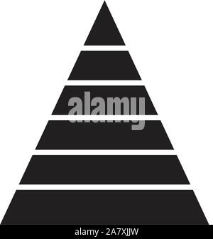 pyramid chart icon on white background. pyramid chart sign.  flat style. pyramid chart icon for your web site design, logo, app, UI. Stock Vector