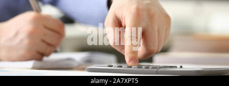 Calculating Finance Budget Tax Report Process Stock Photo