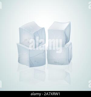 Translucent ice cubes for drink. Vector illustration. Stock Vector
