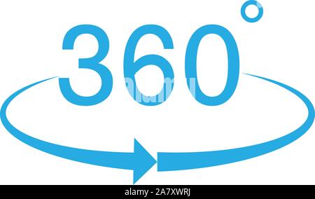 360 Degree icon on white background. 360 Degree sign. 360 Degree icon for your web site design, logo, app, UI. 360 Degree symbol. Stock Vector