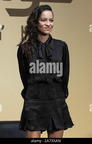 November 5, 2019, Tokyo, Japan: Colombian actress Natalia Reyes attends a news conference for the movie Terminator: Dark Fate at Bellesalle Roppongi in Tokyo. The film will be released in Japan on November 8. (Credit Image: © Rodrigo Reyes Marin/ZUMA Wire) Stock Photo