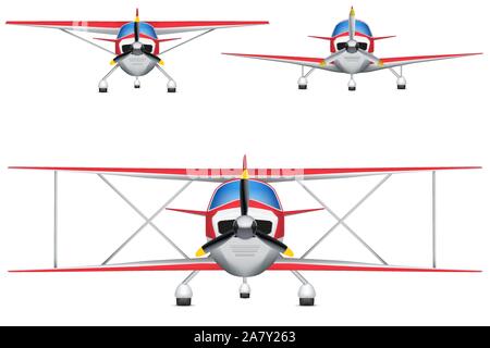 Set of Civil Light Aircraft Stock Vector