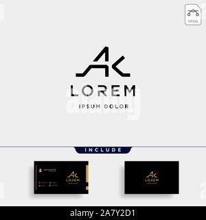 AK K Letter Linked Luxury Premium Logo Stock Vector