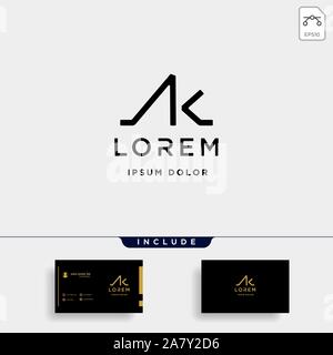 AK K Letter Linked Luxury Premium Logo Stock Vector