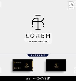 AK K Letter Linked Luxury Premium Logo Stock Vector