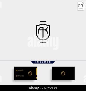 AK K Letter Linked Luxury Premium Logo Stock Vector