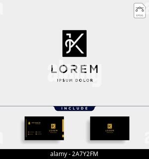 JK K Letter Linked Luxury Premium Logo Stock Vector