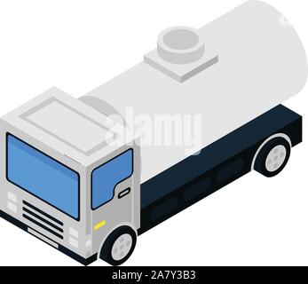 Petrol tank truck icon, isometric style Stock Vector