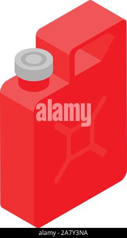 Red canister icon, isometric style Stock Vector
