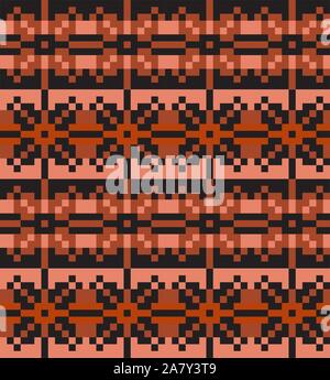 Christmas Snowflakes Fair Isle Seamless Pattern Background in Vector - Suitable for website resources, graphics, print designs, fashion textiles, knit Stock Vector