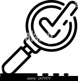 Startup magnifier icon, outline style Stock Vector