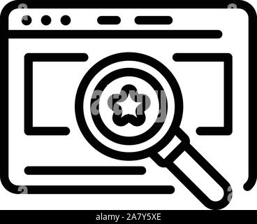 Startup magnifier icon, outline style Stock Vector
