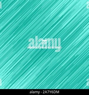 Abstract turquoise green color wave diagonal lines pattern rough texture background and texture. Vector illustration Stock Vector