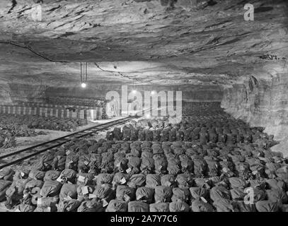 Germany. The 90th Division, the U.S. Third Army, discovered this Reichsbnk wealth, SS loot, and Berlin museum paintings that were removed from Berlin to a salt mine vault in Merkers, Germany. 04/15/1945 RG-111-SC-205409.tif Stock Photo