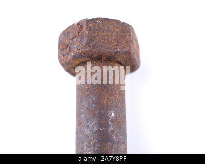 rusty bolt on a white background Stock Photo