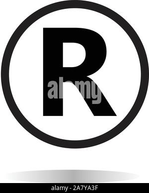 Registered Trademark Icon, Letter R Symbol Vector Art Illustration ...