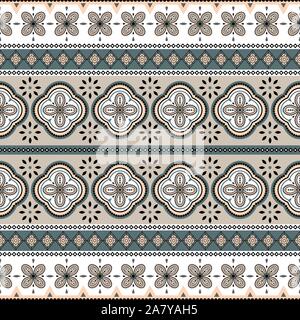 Seamless vector geometric rosette pattern background. Stock Vector