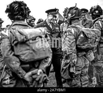 D-DAY 1944. Gen Dwight Eisenhower at Greenham Common, Berkshire, 5 June ...