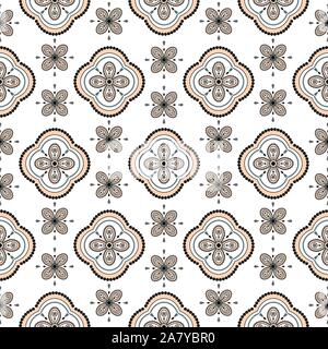 Seamless vector geometric rosette pattern background. Stock Vector