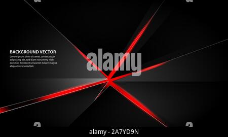 abstract metallic red black frame design layout concept innovation technology background Stock Vector