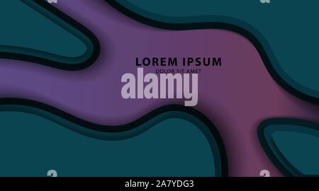 Abstract background design with paper cut shapes. Vector wave illustration Stock Vector