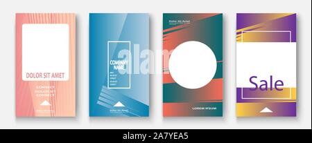 Modern business geometric template covers for design. Phone social media network concept. Promotion poster background. Creative stories set. Abstract Stock Vector