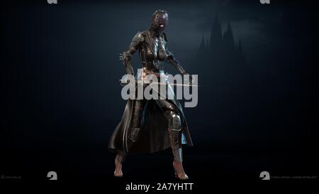 Dark knight lady 3d render Stock Photo - Alamy