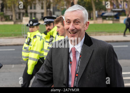 Westminster, London, UK. 5th Nov, 2019. Members of Parliament are arriving at the House of Commons for their last day of debates before Parliament is dissolved in preparation for the general election on 12th December, beginning a period known as 'purdah' when no major policy announcements or significant commitments will be made. Sir Lindsay Hoyle arrived for his first day after election to the role of speaker of the house Stock Photo