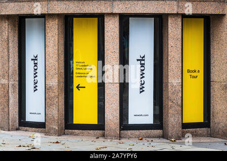 WeWork Offices in the City of London financial district. Stock Photo