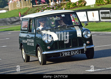 Morris Mini Van, Tribute to Cooper Car Company Ltd,  Track Parade, Goodwood Revival 2019, September 2019, automobiles, cars, circuit racing, Classic, Stock Photo