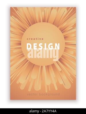 Creative minimum template for cover design, vector abstract background. Modern pattern in soft gradient shapes composition brown-yellow-orange colors Stock Vector