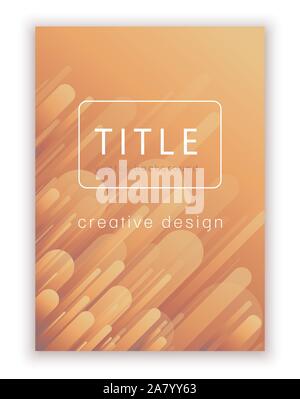 Creative minimum template for cover design, vector abstract background. Modern pattern in soft gradient shapes composition brown-yellow-orange colors Stock Vector