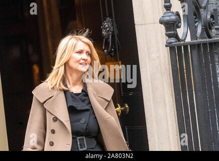 London UK 5th Nov. 2019,  Esther McVey MP Housing Minister leaves a Cabinet meeting at 10 Downing Street, London Credit Ian Davidson/Alamy Live News Stock Photo