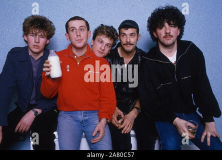 Frankie Goes to Hollywood. Peter Gill, Mark O'Toole dressing room Stock ...