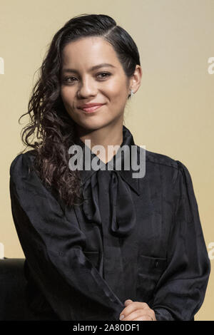 November 5, 2019, Tokyo, Japan: Colombian actress Natalia Reyes attends a news conference for the movie Terminator: Dark Fate at Bellesalle Roppongi in Tokyo. The film will be released in Japan on November 8. (Credit Image: © Rodrigo Reyes Marin/ZUMA Wire) Stock Photo