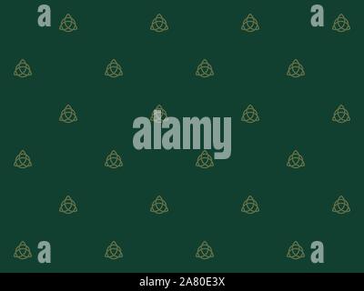 Celtic knots seamless pattern. Elegant ancient ornaments on green background. Print design for textile, packaging, banners. Simple geometric element Stock Vector