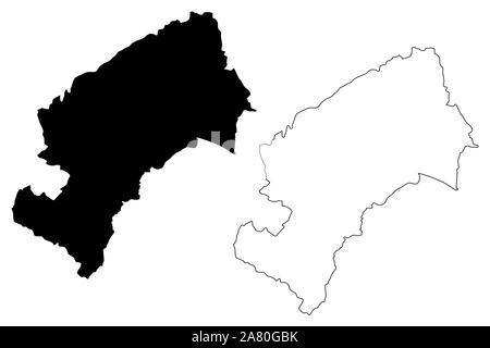 Grad Zagreb (Counties of Croatia, Republic of Croatia) map vector