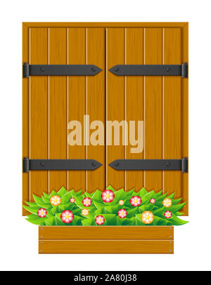 Wooden window with open shutter isolated on white - rendering Stock ...