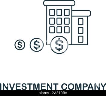 Investment Company icon outline style. Thin line creative Investment Company icon for logo, graphic design and more Stock Vector