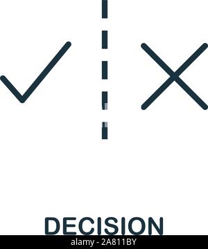 Decision icon outline style. Thin line creative Decision icon for logo, graphic design and more Stock Vector