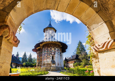 The Moldovita Monastery, Romania. One of Romanian Orthodox monasteries in southern Bucovina. Stock Photo