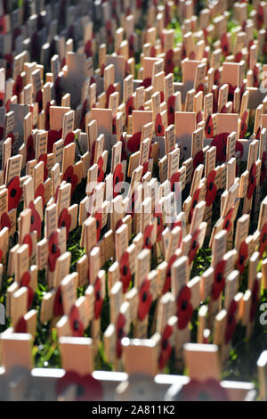 Official opening of the field of Remembrance, Cardiff castle. pic Rob Browne    Wednesday 8th November 2017. Stock Photo
