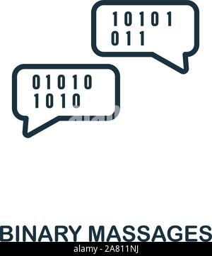 Binary Massages icon outline style. Thin line creative Binary Massages icon for logo, graphic design and more Stock Vector