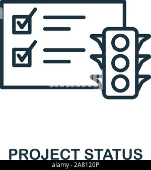 Project Status icon outline style. Thin line creative Project Status icon for logo, graphic design and more Stock Vector