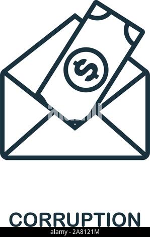 corruption line icon, outline symbol, vector illustration, concept sign ...