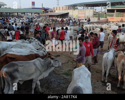 Local traders of livestock animals at the Livestock Auction Market in Padre Garcia, Batangas, Philippines - May 03, 2019 Stock Photo