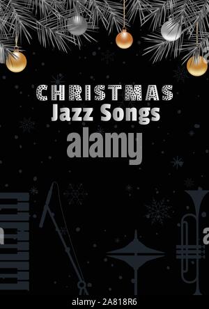 Template Design Poster Christmas Jazz Stock Vector