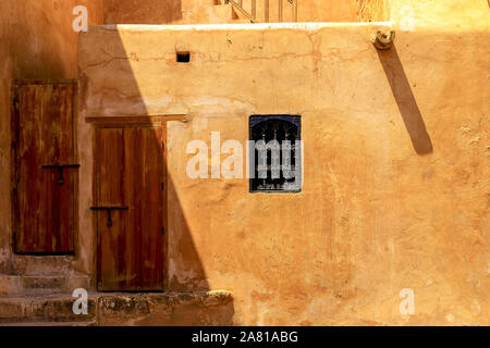 moroccan old doors in the andalusian garden Rabat. Morocco Stock Photo