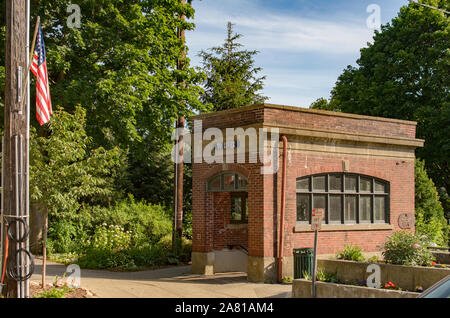 Underground passageway to the Hudson River, Cold Spring, a charming small town in Putnam County, summer in upstate New York, USA. Stock Photo